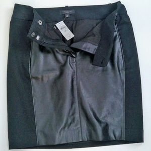 Ann Taylor Petite | Black Faux Leather Skirt